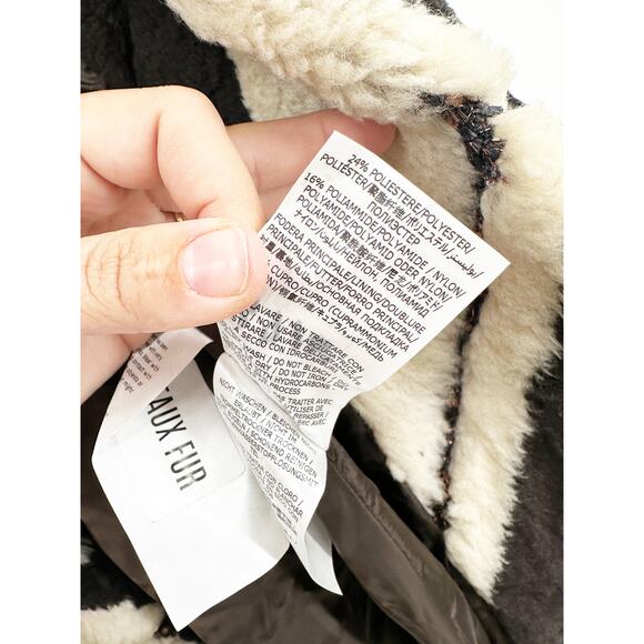 Stella McCartney Metallic Chevron Faux Fur Belted Long Coat 40 - Picture 6 of 13